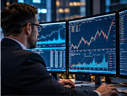 Financial market analysis screens